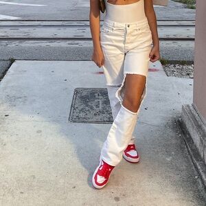 Adika white ripped jeans